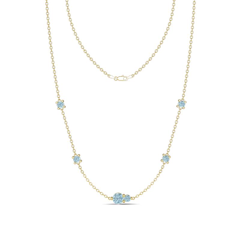 Linea 0.40 ctw Aquamarine (4 mm) Women Station Necklace 