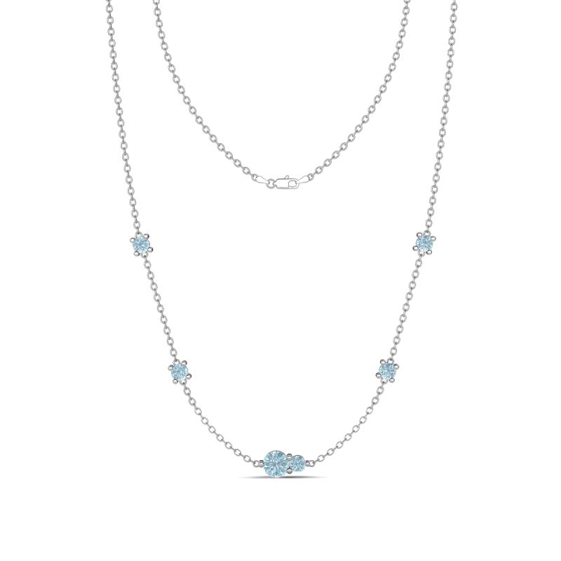 Linea 0.40 ctw Aquamarine (4 mm) Women Station Necklace 