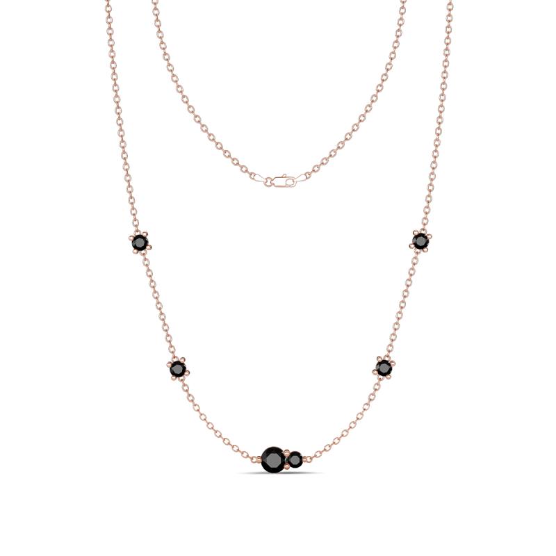 Linea 0.58 ctw Black Diamond (4 mm) Women Station Necklace 