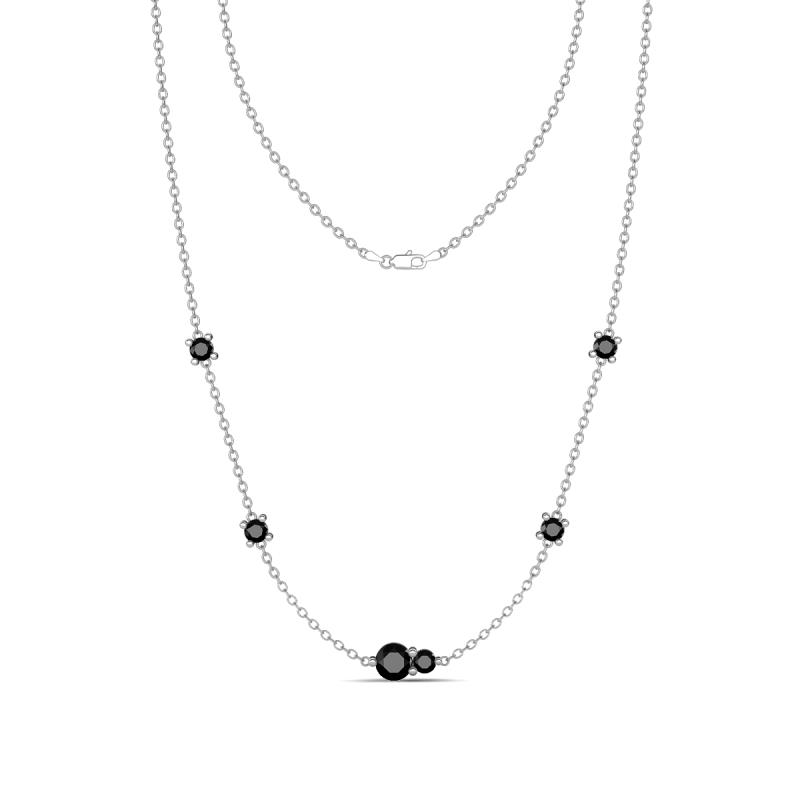 Linea 0.58 ctw Black Diamond (4 mm) Women Station Necklace 