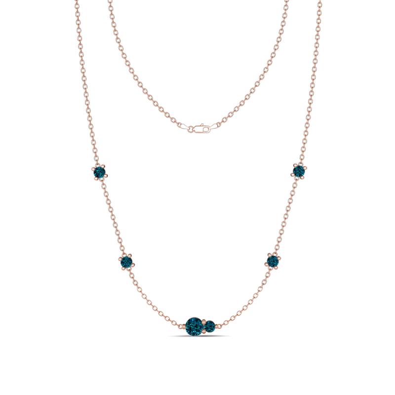 Linea 0.55 ctw Blue Diamond (4 mm) Women Station Necklace 