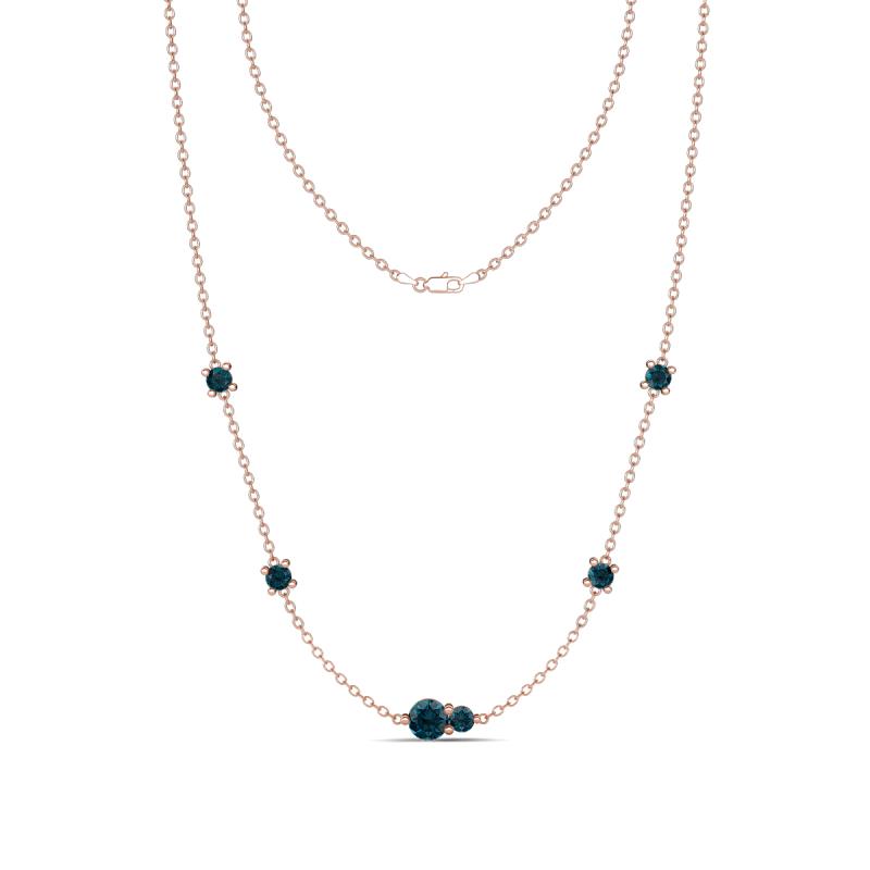 Linea 0.56 ctw London Blue Topaz (4 mm) Women Station Necklace 