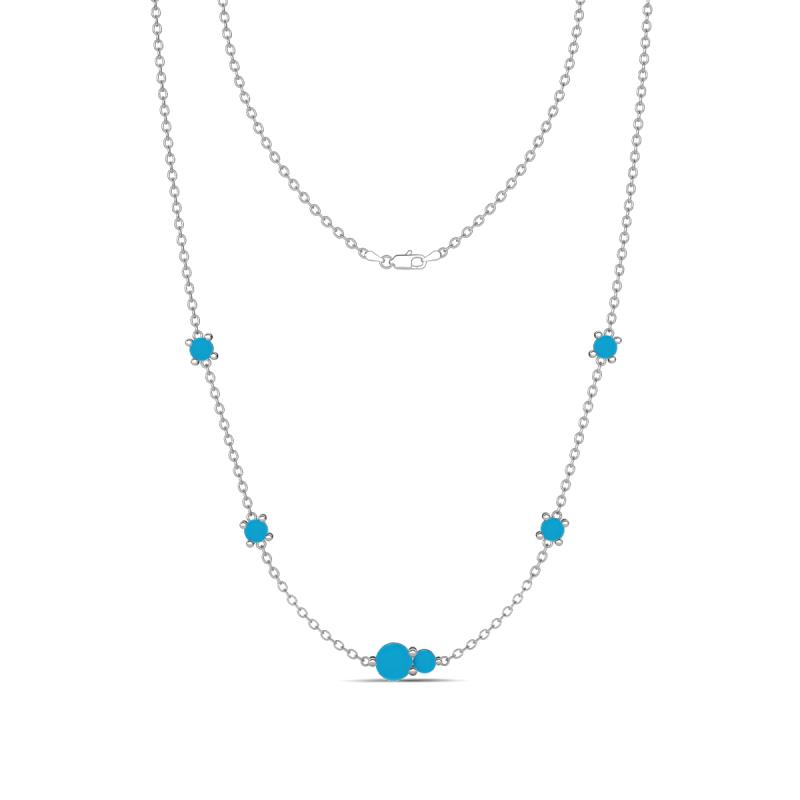 Linea 0.38 ctw Turquoise (4 mm) Women Station Necklace 