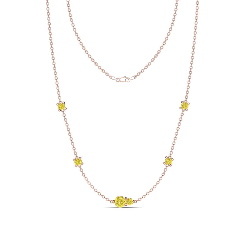 Linea 0.55 ctw Yellow Diamond (4 mm) Women Station Necklace 