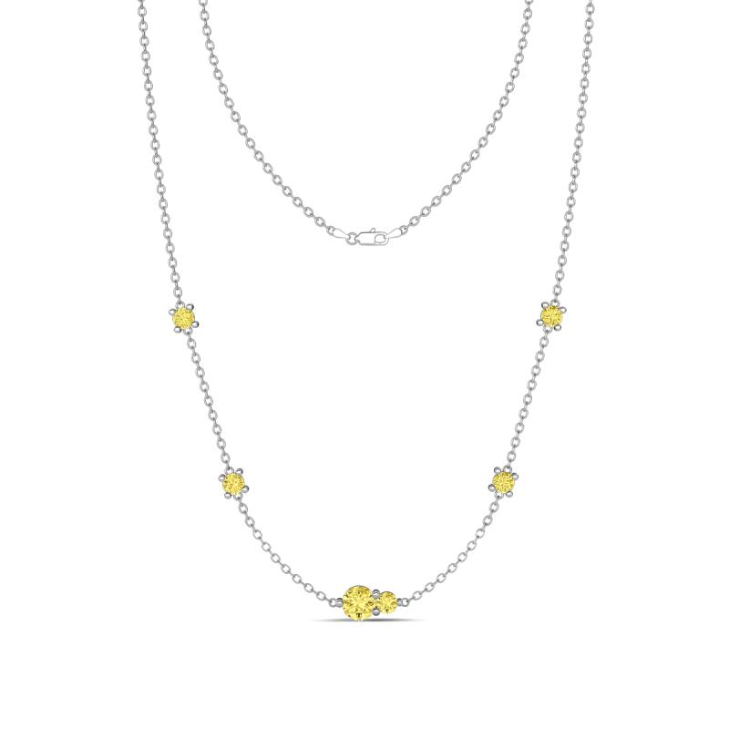 Linea 0.61 ctw Yellow Sapphire (4 mm) Women Station Necklace 