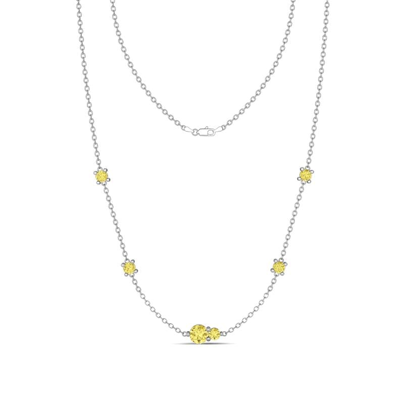 Linea 0.61 ctw Yellow Sapphire (4 mm) Women Station Necklace 