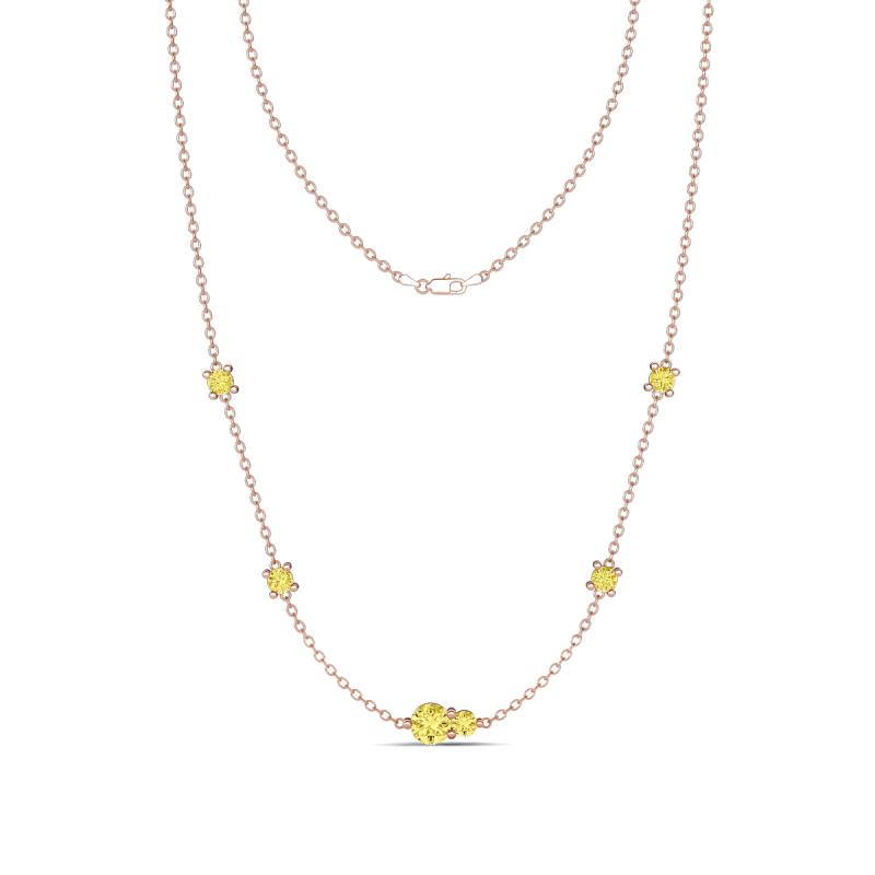 Linea 0.61 ctw Yellow Sapphire (4 mm) Women Station Necklace 