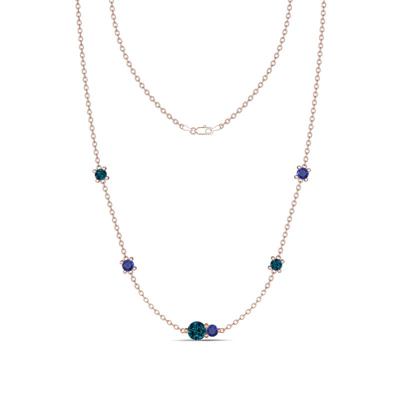 Linea 0.49 ctw Blue Diamond (4 mm) and Iolite Women Station Necklace 