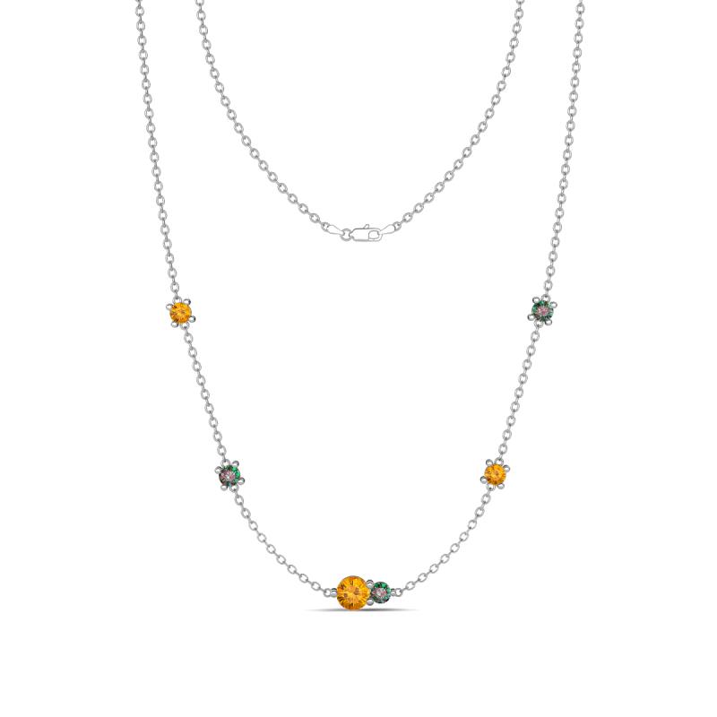Linea 0.48 ctw Citrine (4 mm) and Created Alexandrite Women Station Necklace 