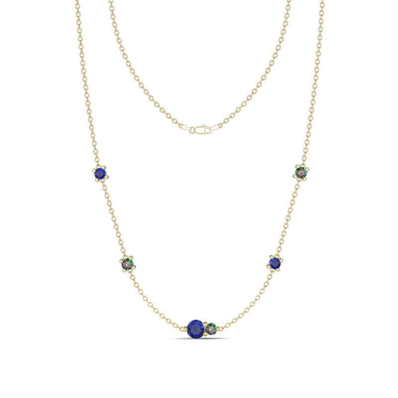 Linea 0.48 ctw Iolite (4 mm) and Created Alexandrite Women Station Necklace 