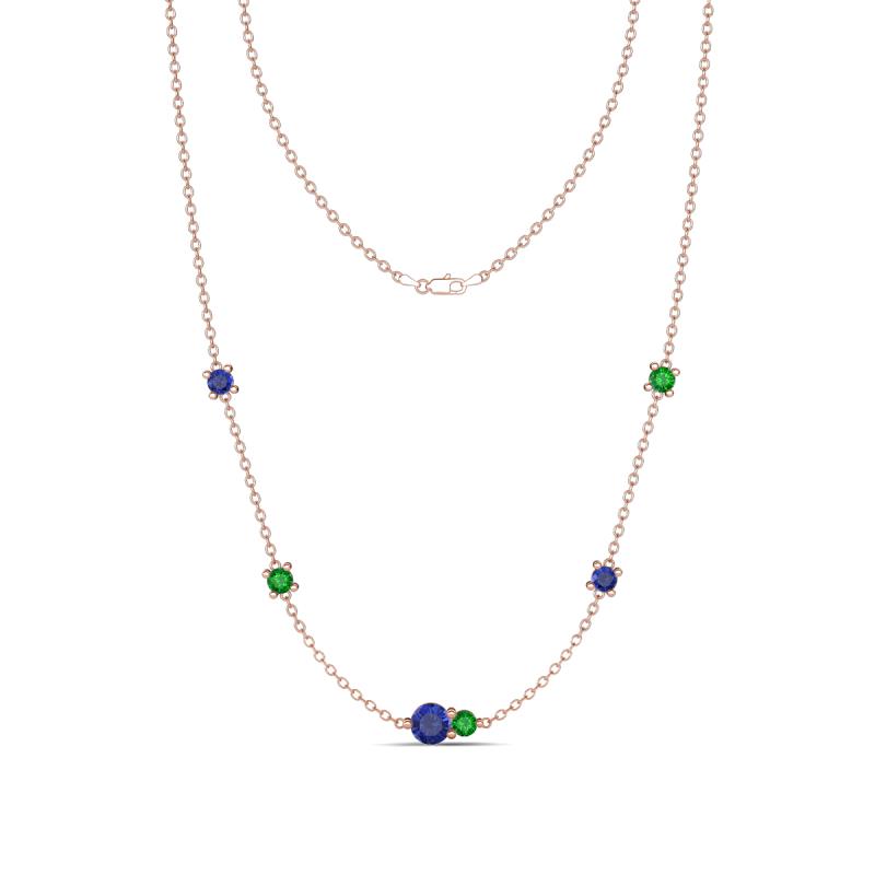 Linea 0.48 ctw Iolite (4 mm) and Green Garnet Women Station Necklace 