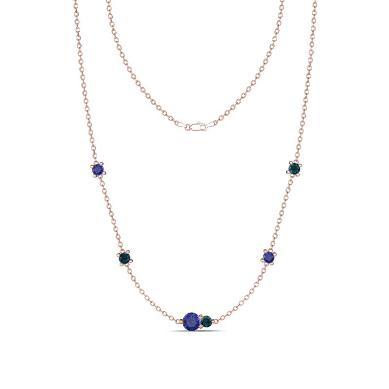 Linea 0.46 ctw Iolite (4 mm) and London Blue Topaz Women Station Necklace 