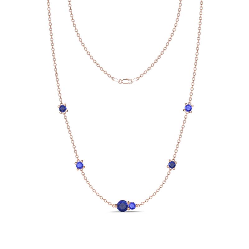Linea 0.46 ctw Iolite (4 mm) and Tanzanite Women Station Necklace 