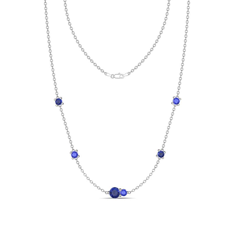 Linea 0.46 ctw Iolite (4 mm) and Tanzanite Women Station Necklace 