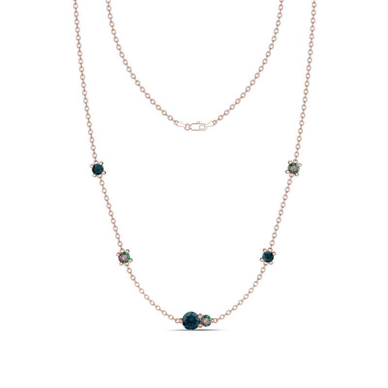 Linea 0.58 ctw London Blue Topaz (4 mm) and Created Alexandrite Women Station Necklace 
