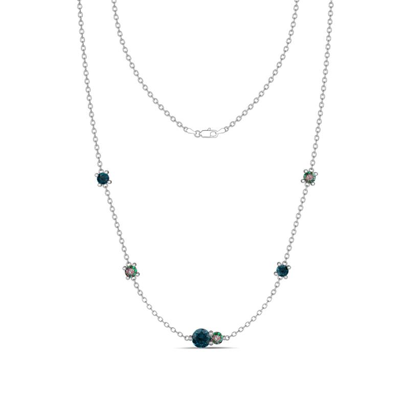 Linea 0.58 ctw London Blue Topaz (4 mm) and Created Alexandrite Women Station Necklace 
