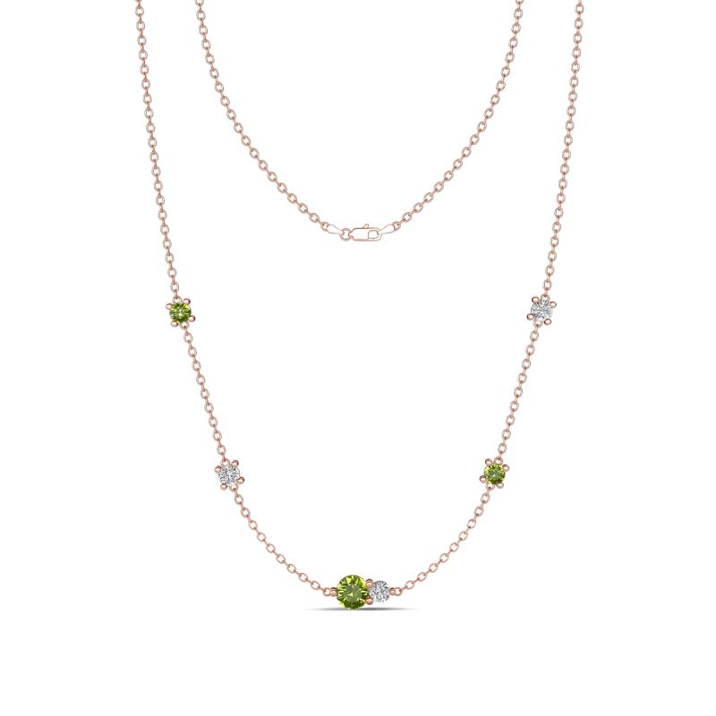 Linea 0.63 ctw Peridot (4 mm) and Lab Grown Diamond Women Station Necklace 