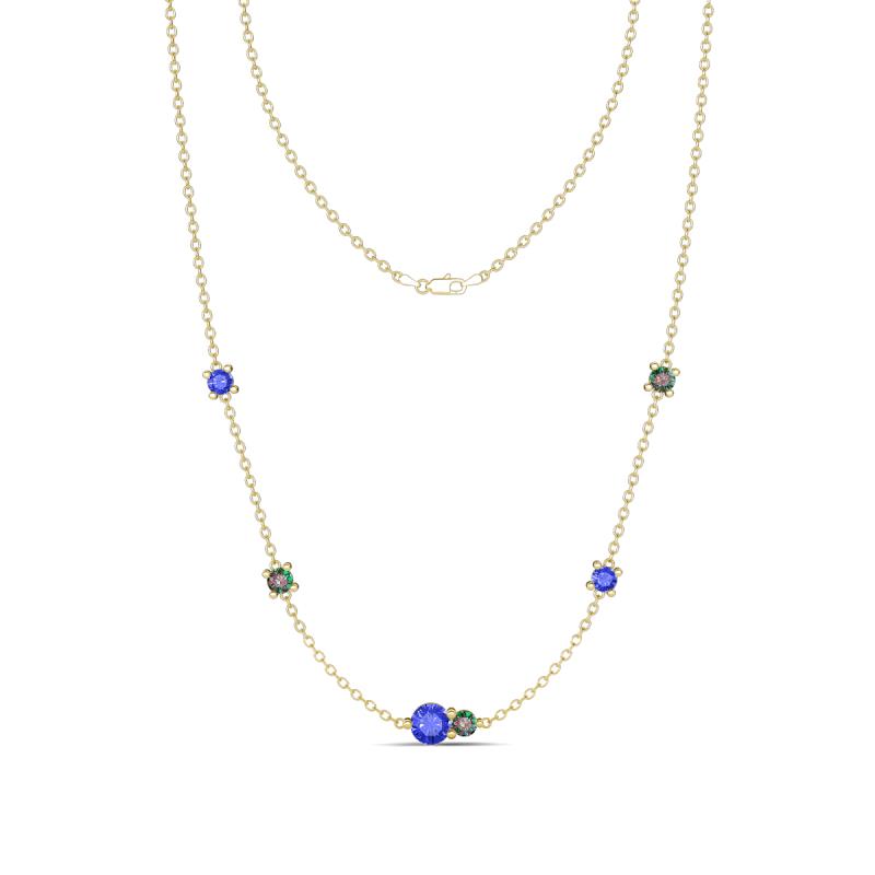 Linea 0.56 ctw Tanzanite (4 mm) and Created Alexandrite Women Station Necklace 