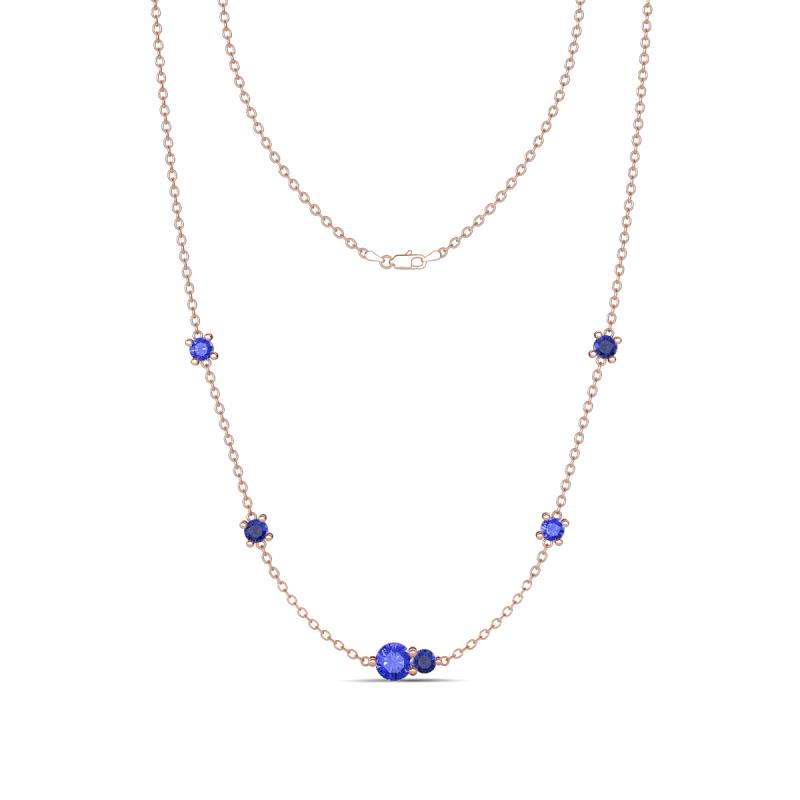 Linea 0.47 ctw Tanzanite (4 mm) and Iolite Women Station Necklace 