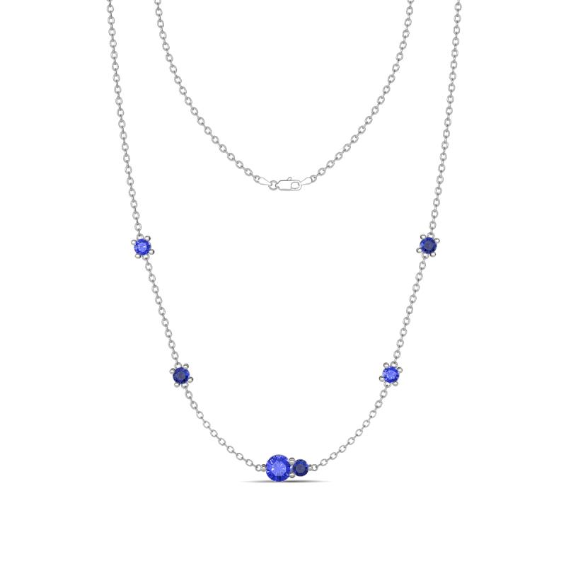 Linea 0.47 ctw Tanzanite (4 mm) and Iolite Women Station Necklace 