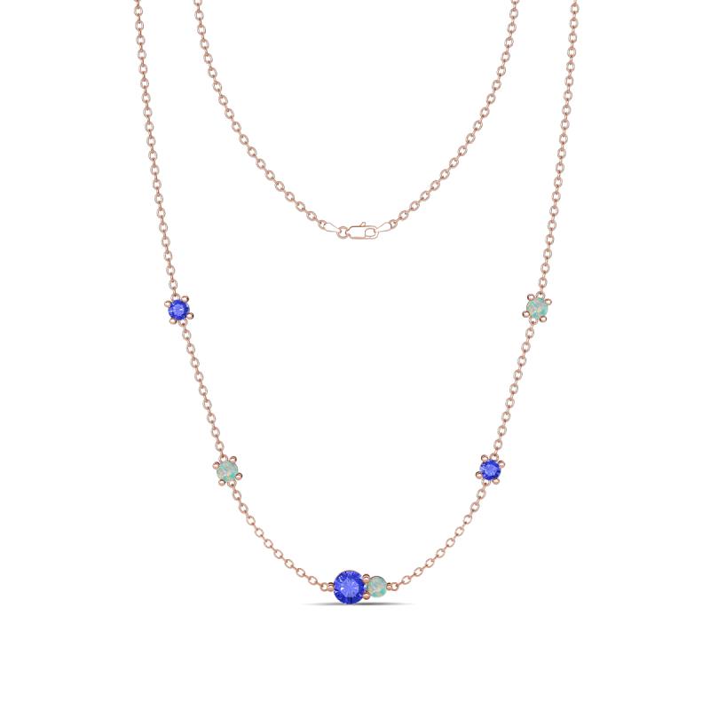 Linea 0.46 ctw Tanzanite (4 mm) and Opal Women Station Necklace 