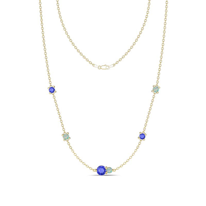 Linea 0.46 ctw Tanzanite (4 mm) and Opal Women Station Necklace 