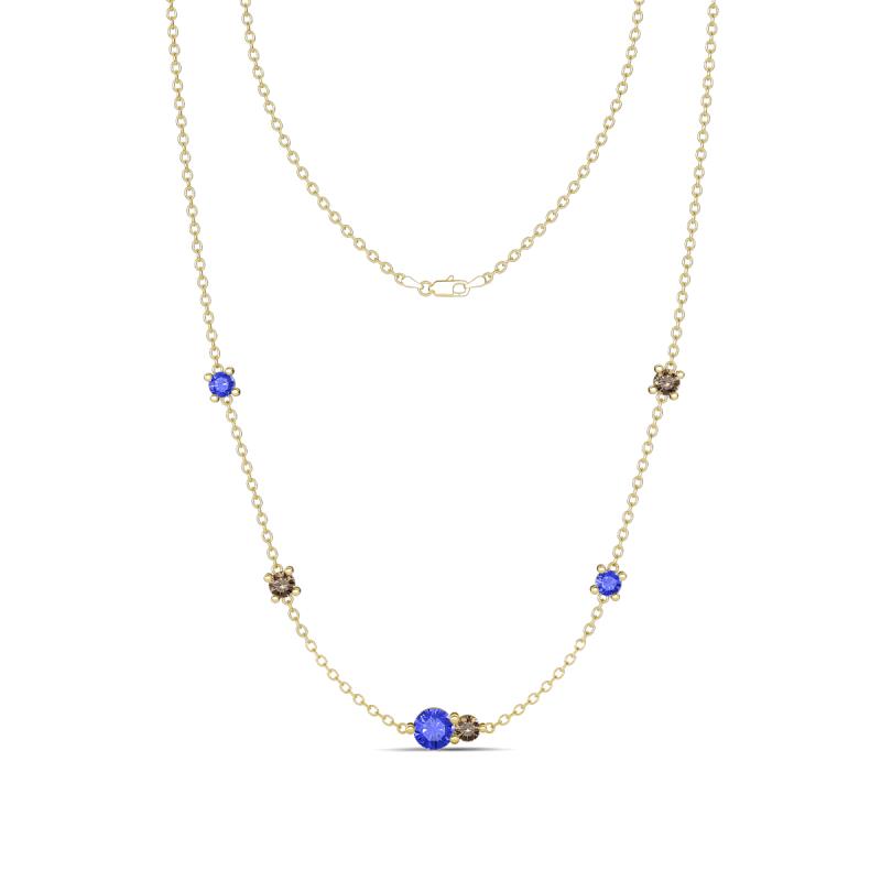 Linea 0.53 ctw Tanzanite (4 mm) and Ruby Women Station Necklace 