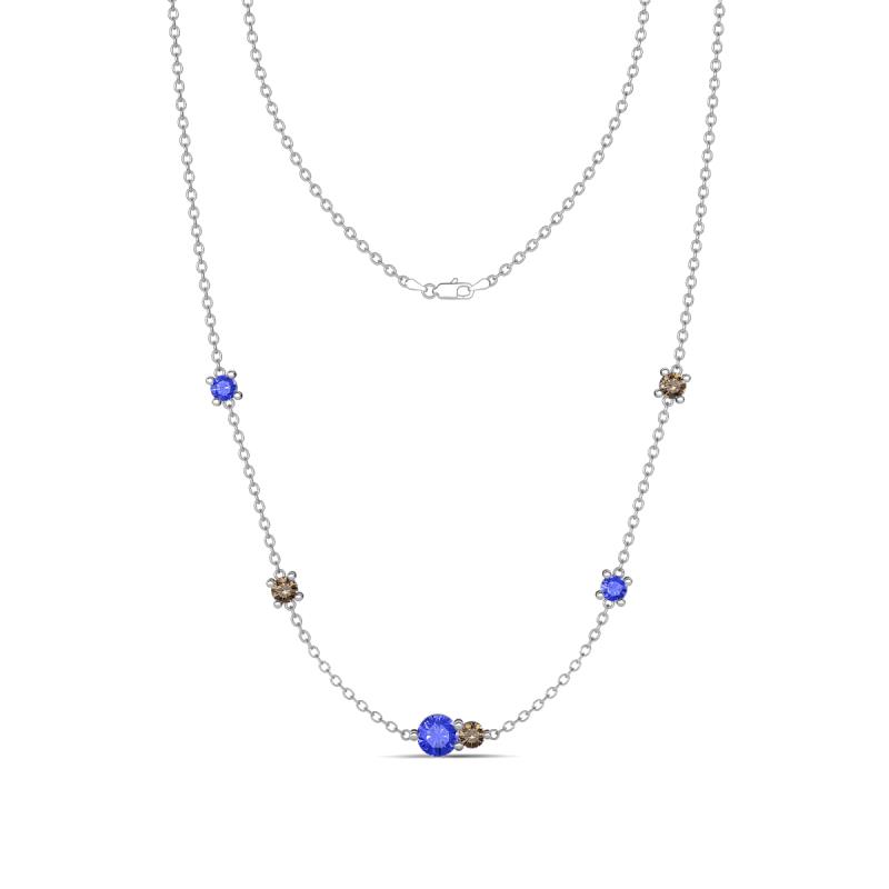 Linea 0.53 ctw Tanzanite (4 mm) and Ruby Women Station Necklace 