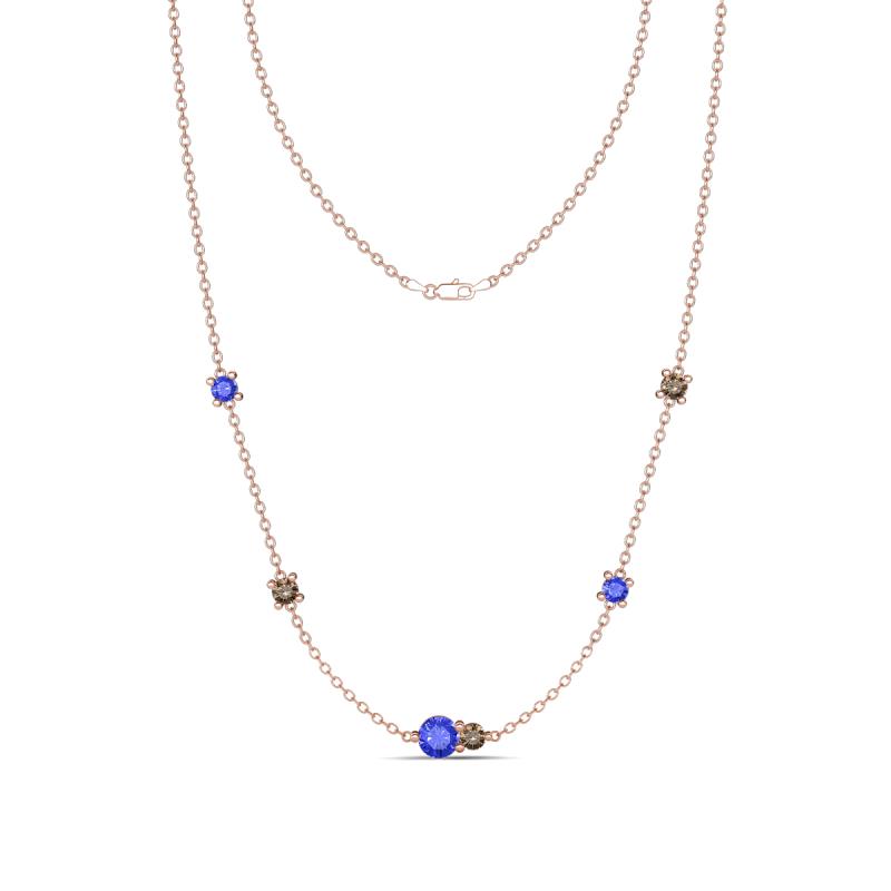 Linea 0.53 ctw Tanzanite (4 mm) and Ruby Women Station Necklace 
