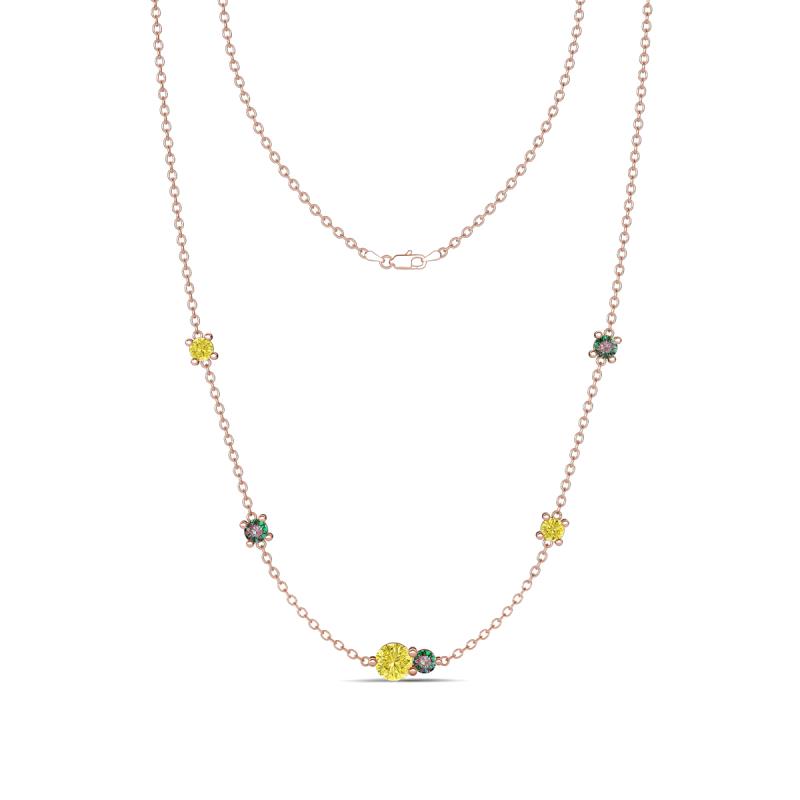 Linea 0.57 ctw Yellow Diamond (4 mm) and Created Alexandrite Women Station Necklace 