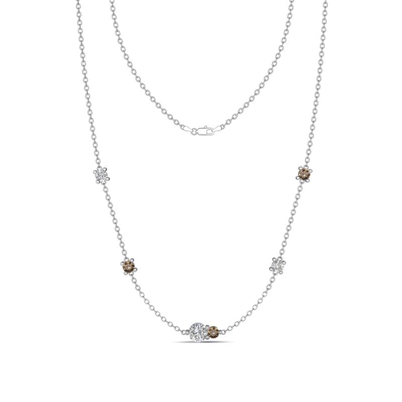 Linea 0.50 ctw Moissanite (4 mm) and Ruby Women Station Necklace 