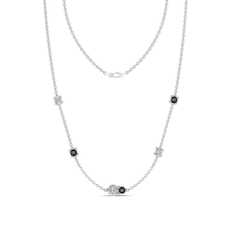 Linea 0.55 ctw Lab Grown Diamond (4 mm) and Black Diamond Women Station Necklace 