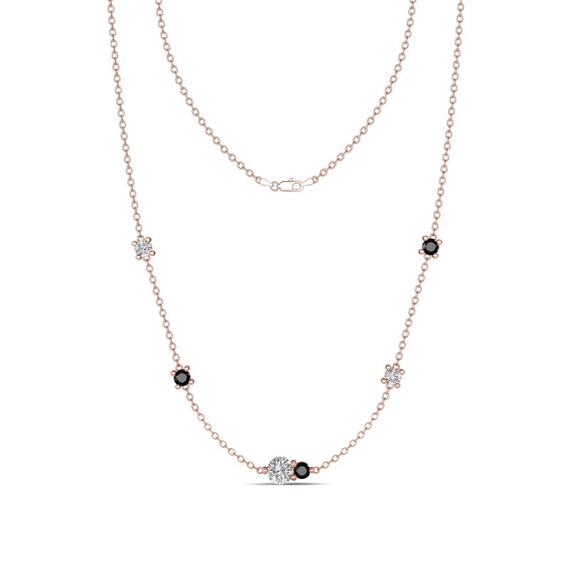 Linea 0.55 ctw Lab Grown Diamond (4 mm) and Black Diamond Women Station Necklace 