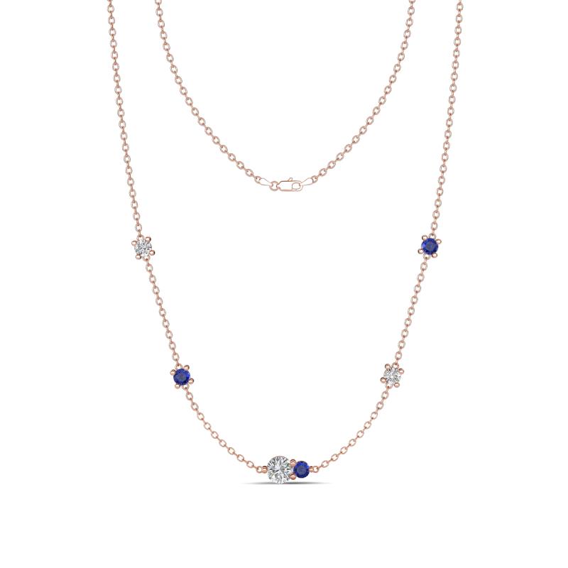 Linea 0.49 ctw Lab Grown Diamond (4 mm) and Iolite Women Station Necklace 