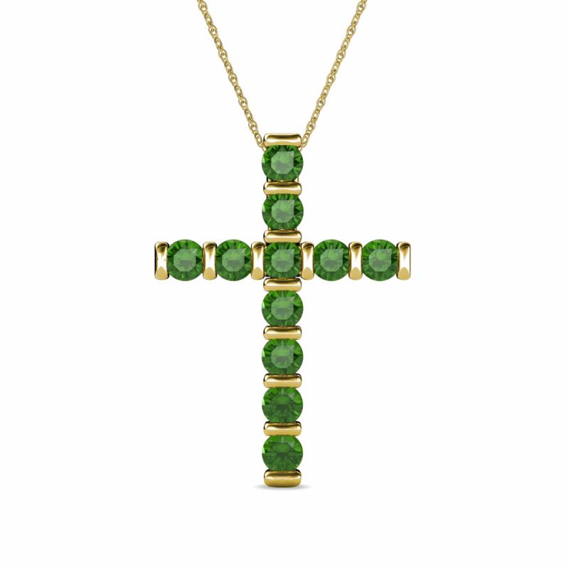 Amen Green Garnet Cross Pendant 