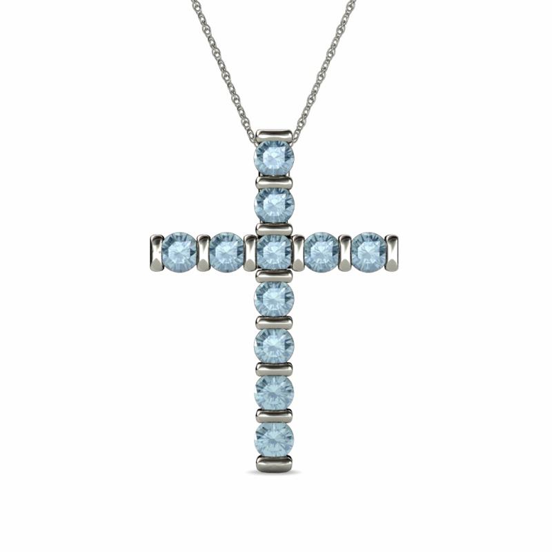 Amen Aquamarine Cross Pendant 