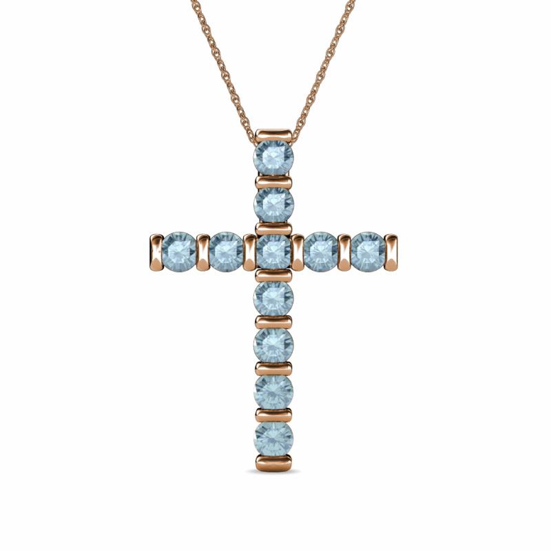 Amen Aquamarine Cross Pendant 