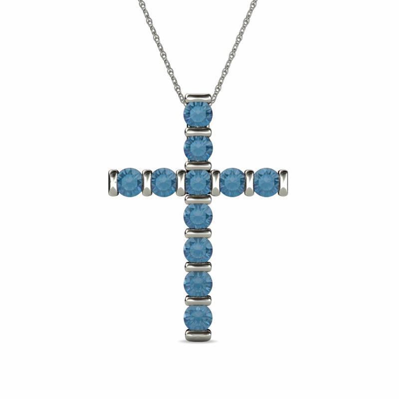Amen Blue Topaz Cross Pendant 