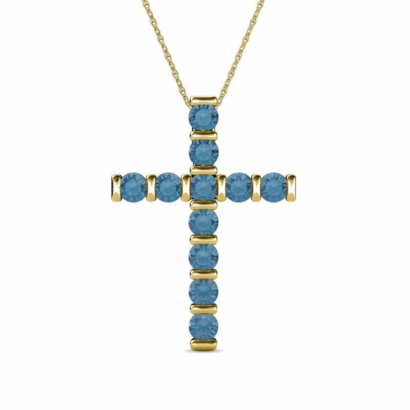 Amen Blue Topaz Cross Pendant 