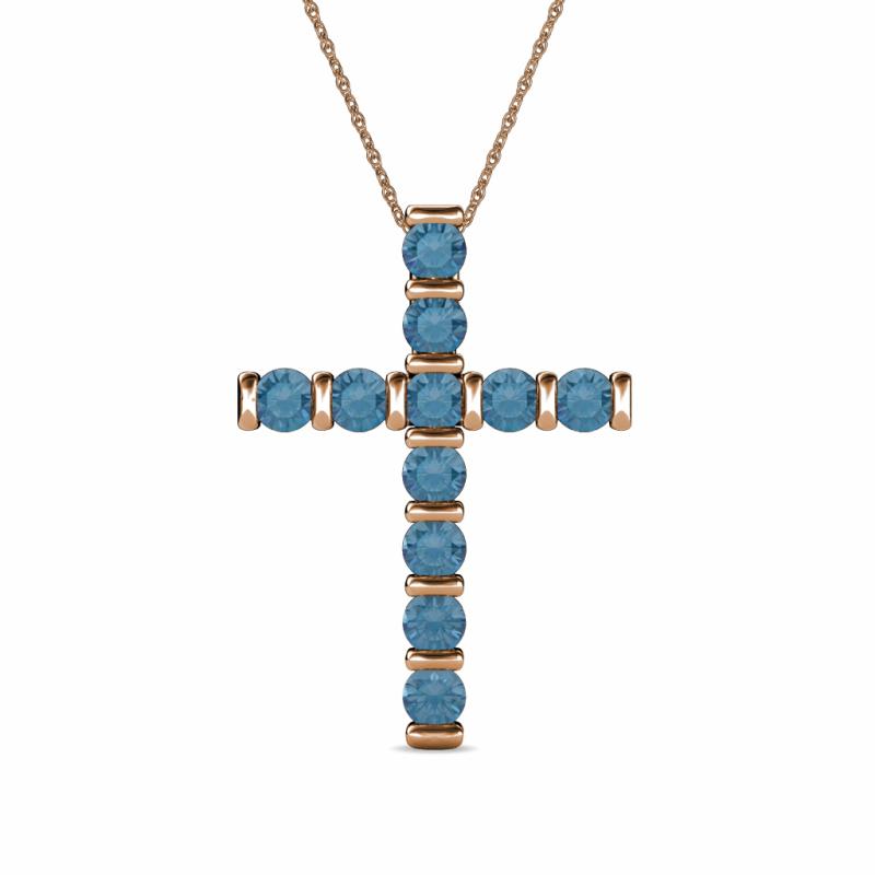 Amen Blue Topaz Cross Pendant 
