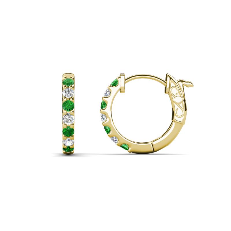 Nico 0.29 ctw Green Garnet and Natural Diamonds Small Huggie Earrings 