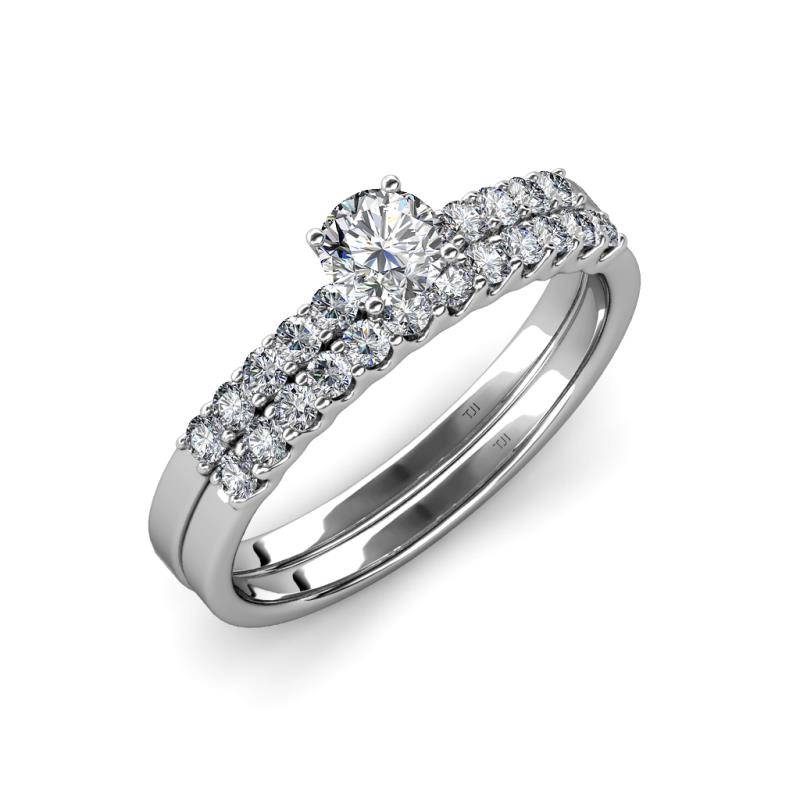 Sezen 1.44 ctw Classic IGI Certified Lab Grown Diamond (6.50 mm) Accented Natural Diamonds Bridal Set Ring  