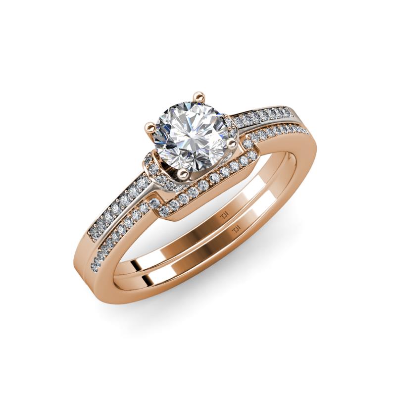 Nessa 1.29 ctw Classic IGI Certified Lab Grown Diamond (6.50 mm) Accented Natural Diamonds Bridal Set Ring  