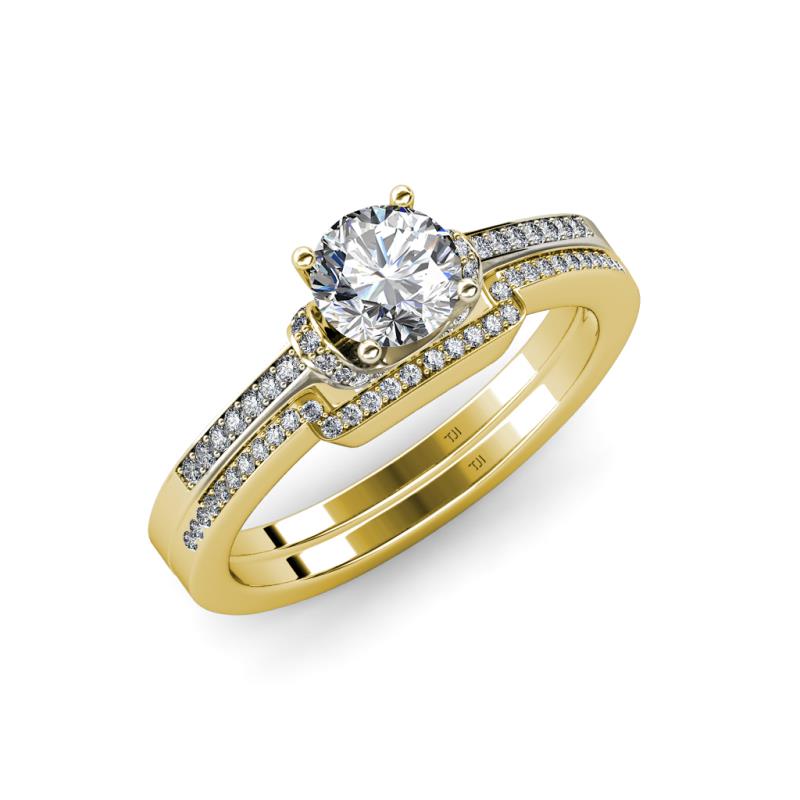 Nessa 1.29 ctw Classic IGI Certified Lab Grown Diamond (6.50 mm) Accented Natural Diamonds Bridal Set Ring  