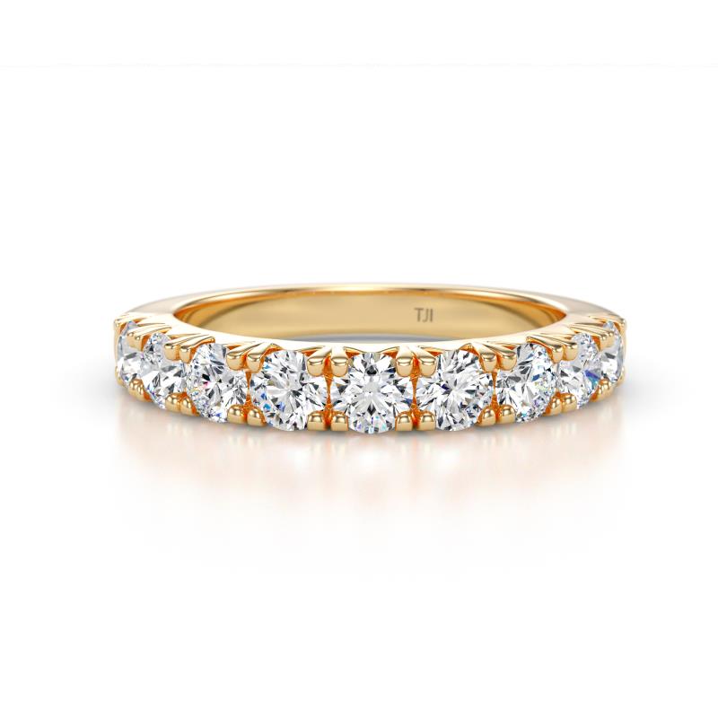 Malaine 0.90 ctw Natural Diamonds (3.00 mm) 9 Stone Wedding Band 