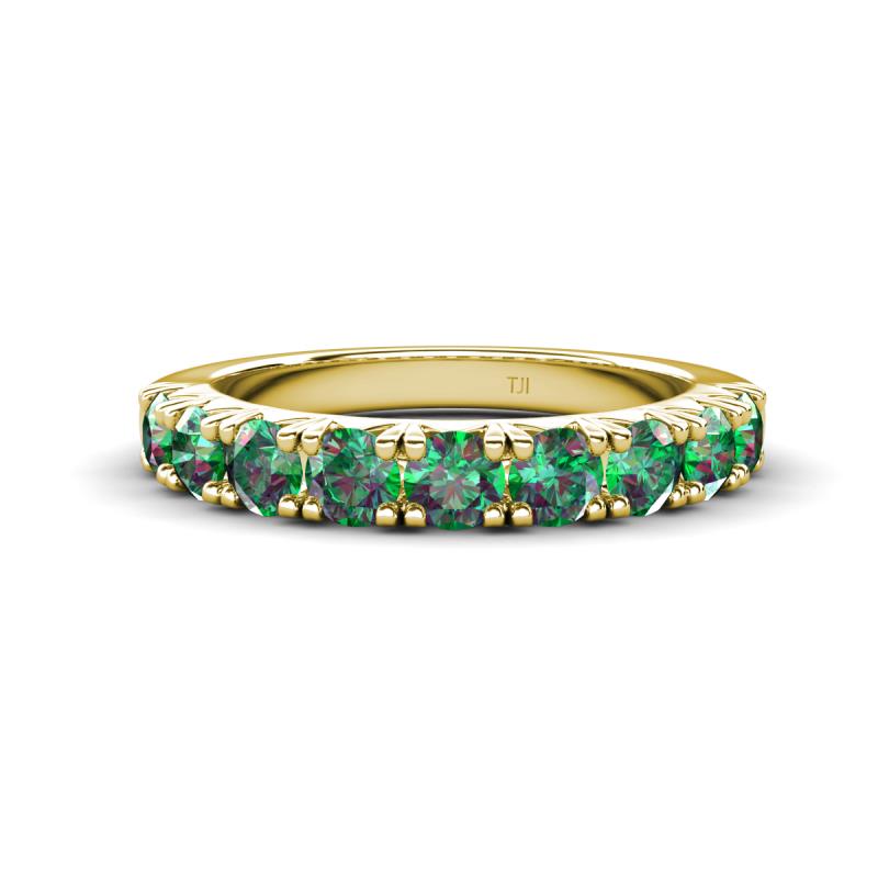 Malaine 1.08 ctw Created Alexandrite (3.00 mm) 9 Stone Wedding Band 