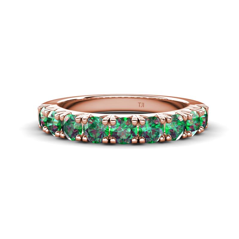 Malaine 1.08 ctw Created Alexandrite (3.00 mm) 9 Stone Wedding Band 