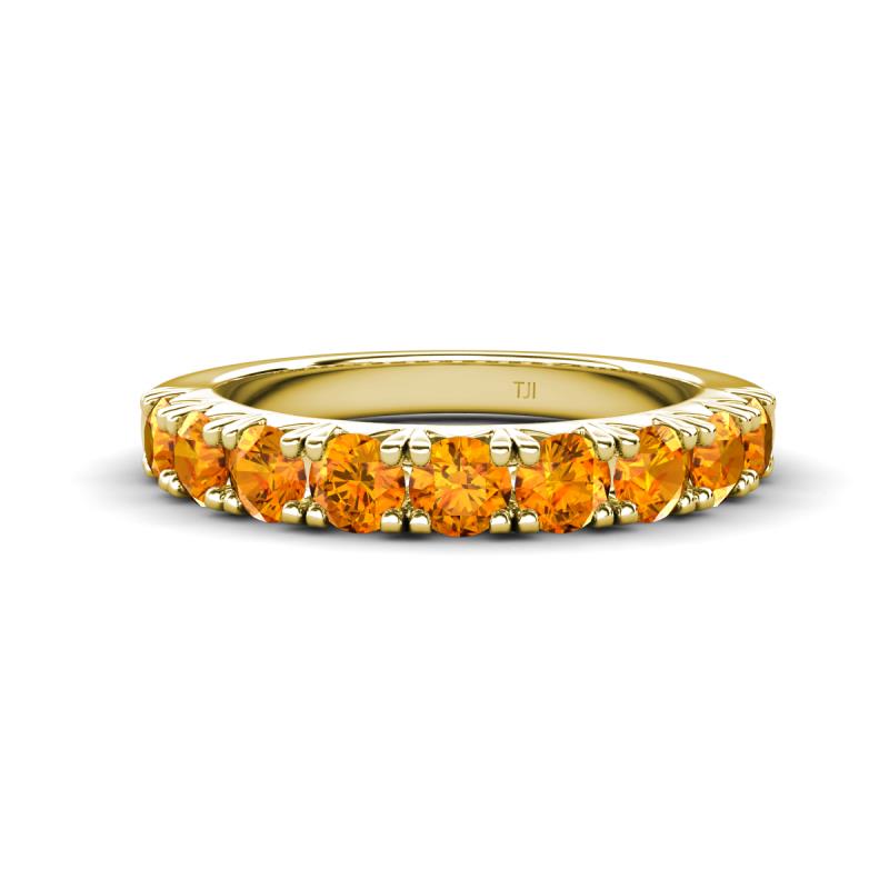 Malaine 0.72 ctw Citrine (3.00 mm) 9 Stone Wedding Band 