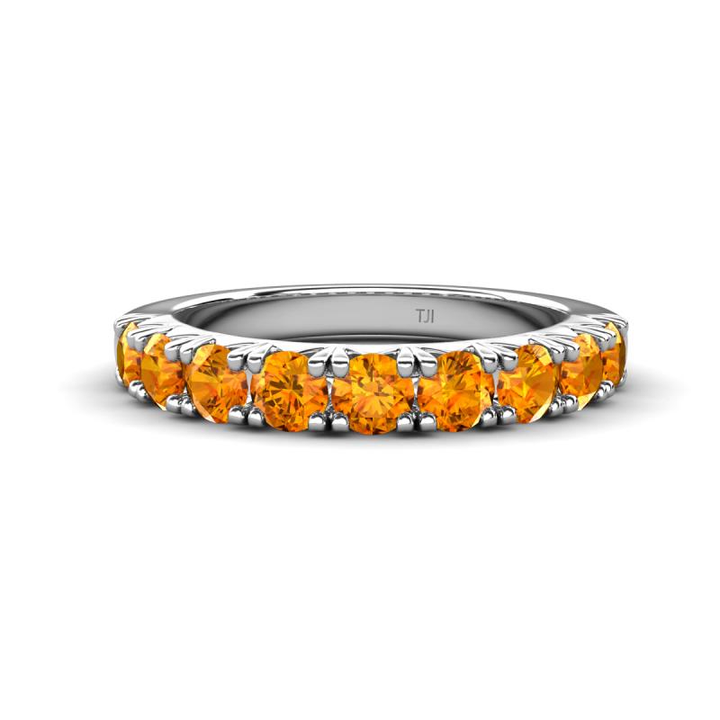 Malaine 0.72 ctw Citrine (3.00 mm) 9 Stone Wedding Band 