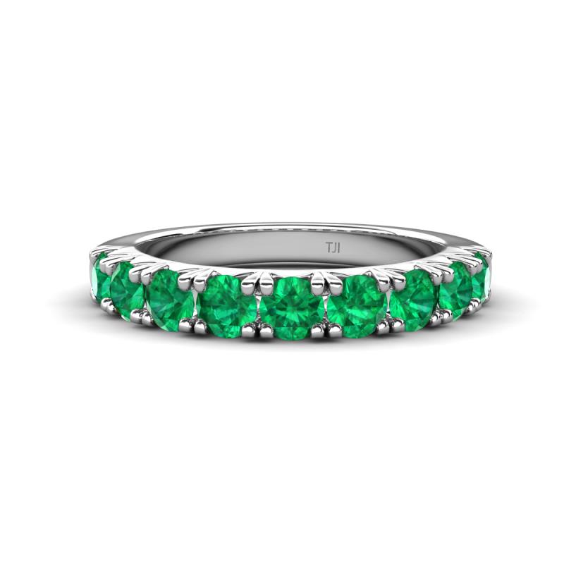 Malaine 0.90 ctw Emerald (3.00 mm) 9 Stone Wedding Band 